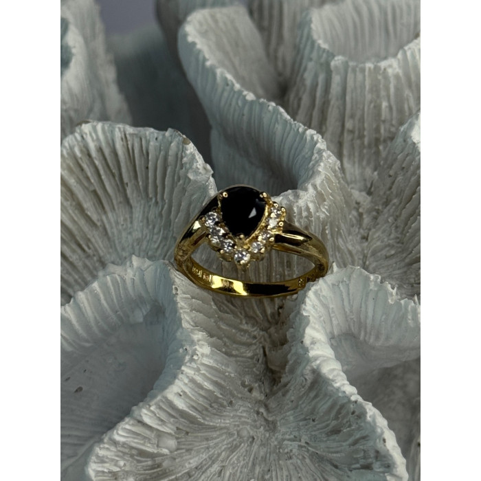 925 Sterling Silver Gold Plated Sapphire & Beryl Ring Size 8