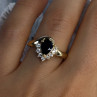 925 Sterling Silver Gold Plated Sapphire & Beryl Ring Size 8