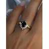 925 Sterling Silver Gold Plated Sapphire & Beryl Ring Size 8