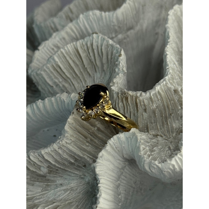 925 Sterling Silver Gold Plated Sapphire & Beryl Ring Size 8