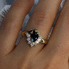 925 Sterling Silver Gold Plated Sapphire & Beryl Ring Size 8