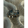 925 Sterling Silver Topaz & Aquamarine Ring Size 10