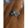 925 Sterling Silver Topaz & Aquamarine Ring Size 10