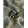 925 Sterling Silver Topaz & Aquamarine Ring Size 10