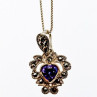 925 Sterling Silver Amethyst & Marcasites 