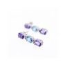925 STERLING SILVER AMETHYST, TOPAZ & DIAMONDS EARRINGS