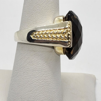 925 Sterling Silver Quartz Ring Size 7