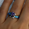 925 Sterling Silver Amethyst & Beryl & Opal Ring Size 7