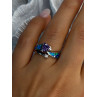 925 Sterling Silver Amethyst & Beryl & Opal Ring Size 7