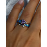 925 Sterling Silver Amethyst & Beryl & Opal Ring Size 7