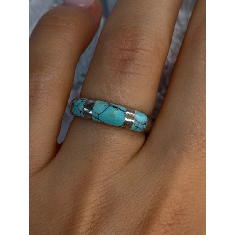 Vintage 925 Sterling Silver Turquoise Ring Size 7