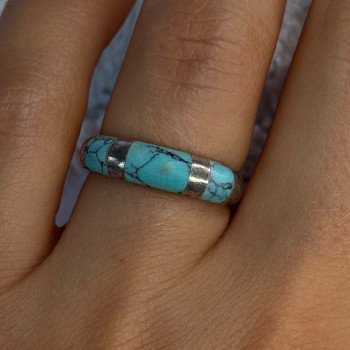 Vintage 925 Sterling Silver Turquoise Ring Size 7