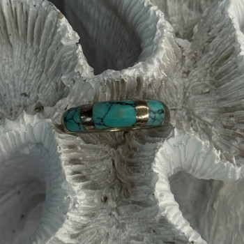 Vintage 925 Sterling Silver Turquoise Ring Size 7