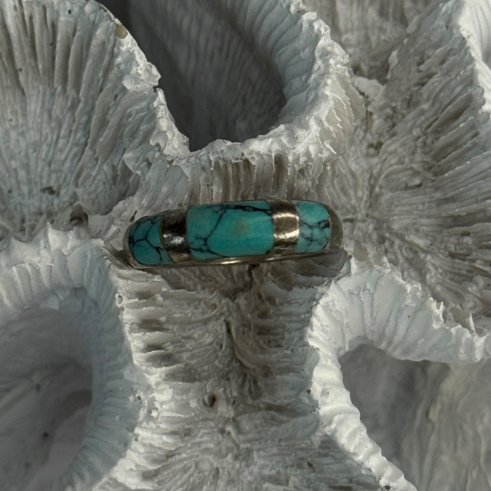 Vintage 925 Sterling Silver Turquoise Ring Size 7