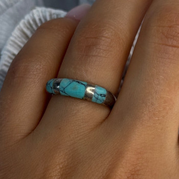 Vintage 925 Sterling Silver Turquoise Ring Size 7