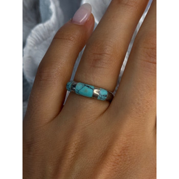 Vintage 925 Sterling Silver Turquoise Ring Size 7