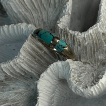 Vintage 925 Sterling Silver Turquoise Ring Size 7