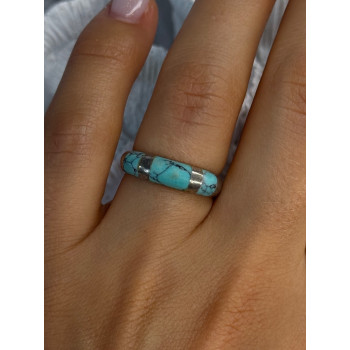 Vintage 925 Sterling Silver Turquoise Ring Size 7