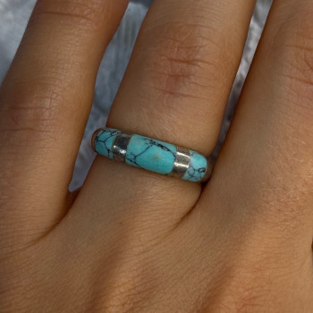 Vintage 925 Sterling Silver Turquoise Ring Size 7