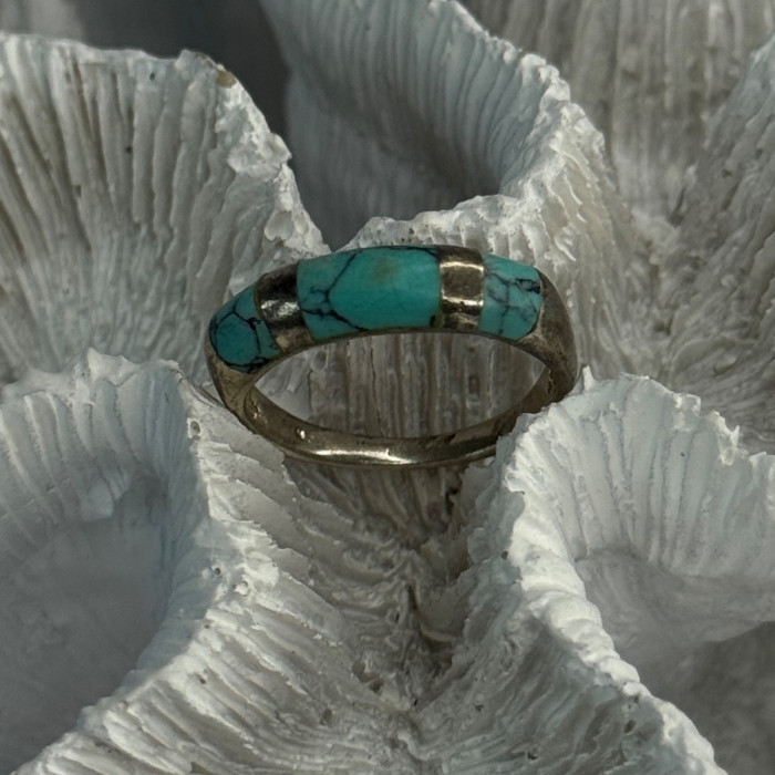 Vintage 925 Sterling Silver Turquoise Ring Size 7