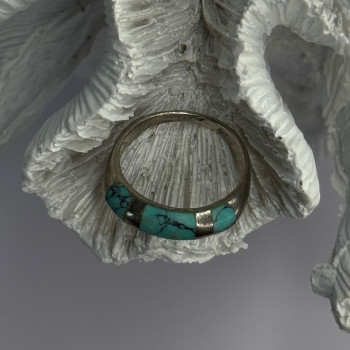 Vintage 925 Sterling Silver Turquoise Ring Size 7