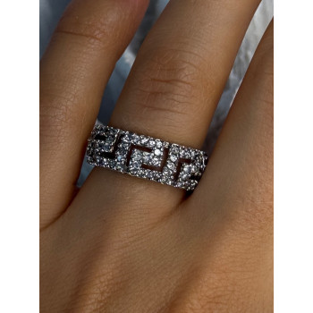 Elegant Design 925 Sterling Silver Beryl Ring Size 7.5