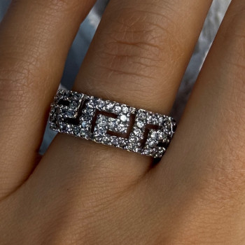 Elegant Design 925 Sterling Silver Beryl Ring Size 7.5