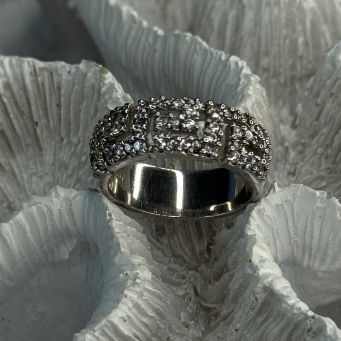 Elegant Design 925 Sterling Silver Beryl Ring Size 7.5