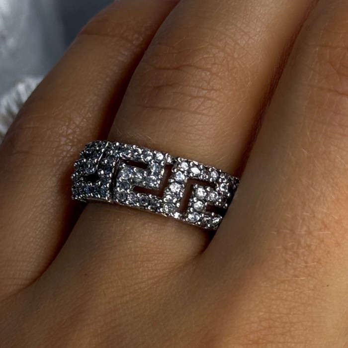Elegant Design 925 Sterling Silver Beryl Ring Size 7.5