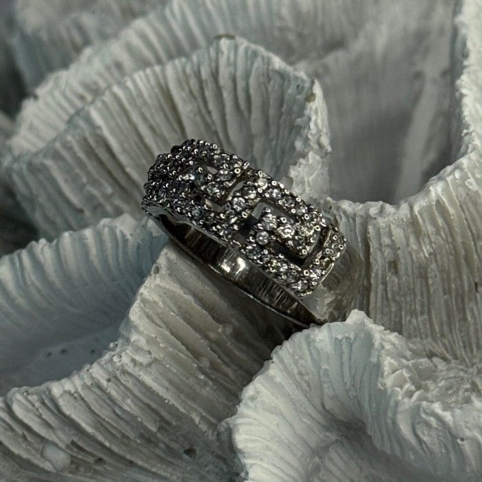 Elegant Design 925 Sterling Silver Beryl Ring Size 7.5