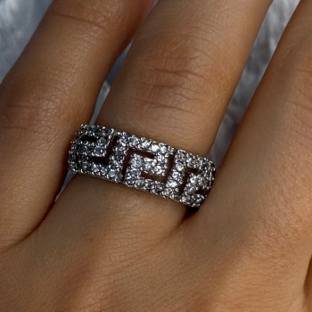 Elegant Design 925 Sterling Silver Beryl Ring Size 7.5