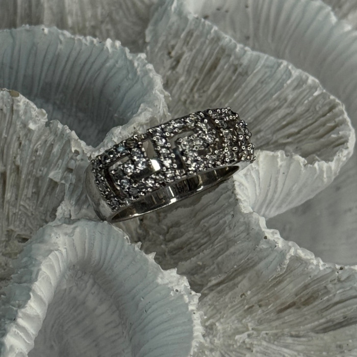Elegant Design 925 Sterling Silver Beryl Ring Size 7.5