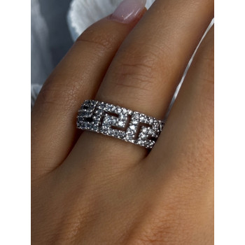 Elegant Design 925 Sterling Silver Beryl Ring Size 7.5