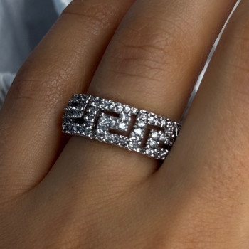 Elegant Design 925 Sterling Silver Beryl Ring Size 7.5