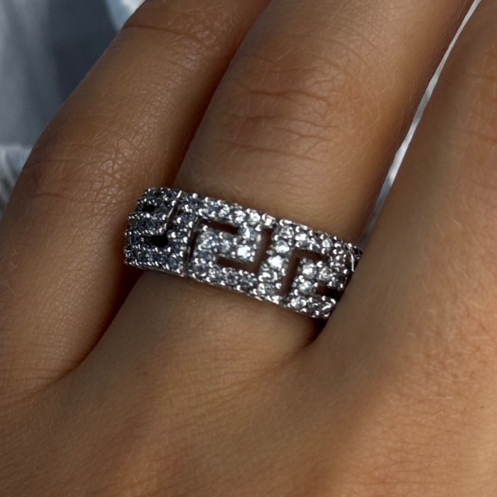 Elegant Design 925 Sterling Silver Beryl Ring Size 7.5