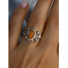 925 Sterling Silver Orange Agate Ring Size 6.5