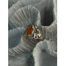 925 Sterling Silver Orange Agate Ring Size 6.5