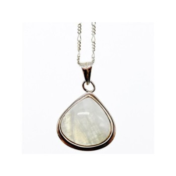 925 Sterling Silver Moonstone Chain with Pendant Italy