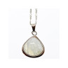 925 Sterling Silver Moonstone Chain with Pendant Italy