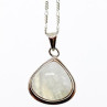 925 Sterling Silver Moonstone Chain With Pendant Italy