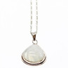 925 Sterling Silver Moonstone Chain With Pendant Italy