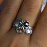 925 Sterling Silver Multi Color Tourmaline Ring Size 8