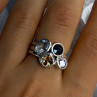 925 Sterling Silver Multi Color Tourmaline Ring Size 8