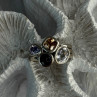 925 Sterling Silver Multi Color Tourmaline Ring Size 8
