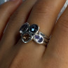 925 Sterling Silver Multi Color Tourmaline Ring Size 8