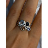 925 Sterling Silver Multi Color Tourmaline Ring Size 8