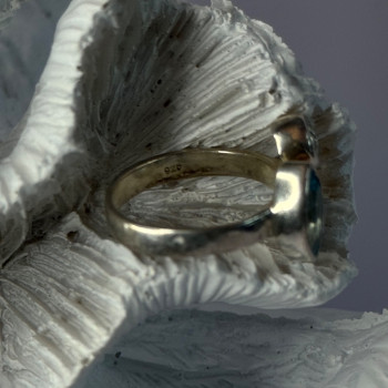 925 Sterling Silver Blue Topaz Ring Size 7