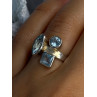 925 Sterling Silver Blue Topaz Ring Size 7