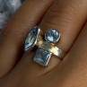 925 Sterling Silver Blue Topaz Ring Size 7