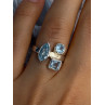 925 Sterling Silver Blue Topaz Ring Size 7